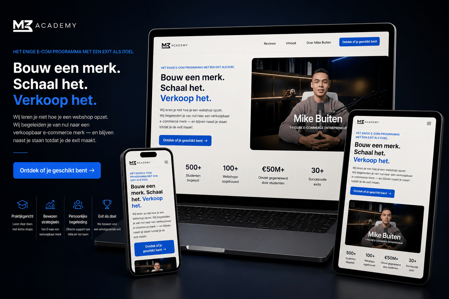 MB Academy – E-Commerce Coaching & Brand Scaling Webflow Website